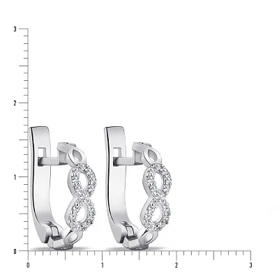 Сережки «Нескінченність» зі срібла з фіанітами (арт. 7502/0216)