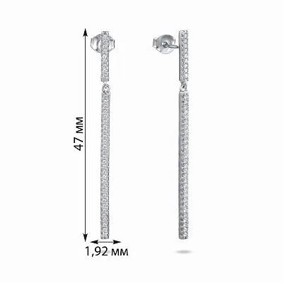 Срібні сережки пусети з фіанітами (арт. 7518/5332)