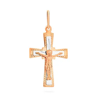 Нательный крестик с распятием из золота (арт. 529401)