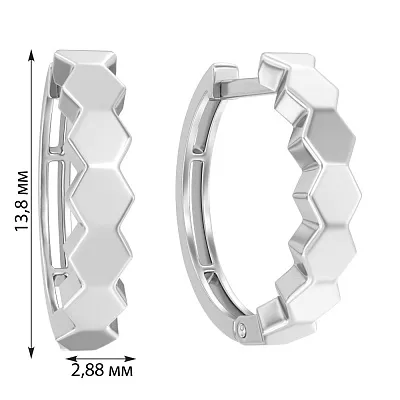 Сережки-кольца из белого золота (арт. 111130б)