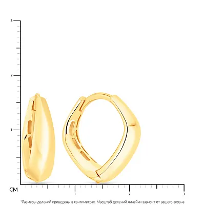Золоті сережки конго в жовтому кольорі металу (арт. 108725/15ж)