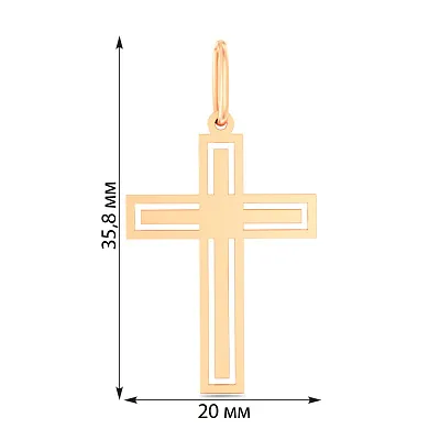 Хрестик з червоного золота  (арт. 440802/30)