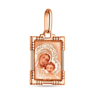 Ладанка з червоного золота «Божа Матір з немовлям» (арт. 401000)