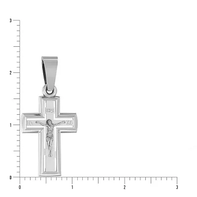 Крестик с распятием из белого золота (арт. 501657б)