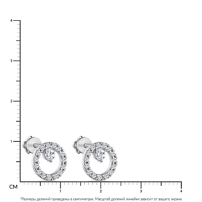 Сережки-пусети зі срібла з фіанітами  (арт. 7518/А115сю)