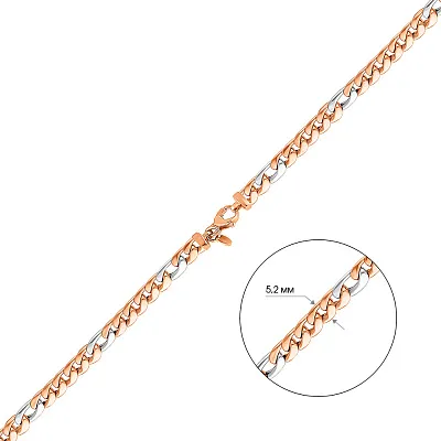 Ланцюжок з червоного і білого золота плетіння Панцирне фантазійне (арт. 352454кб)