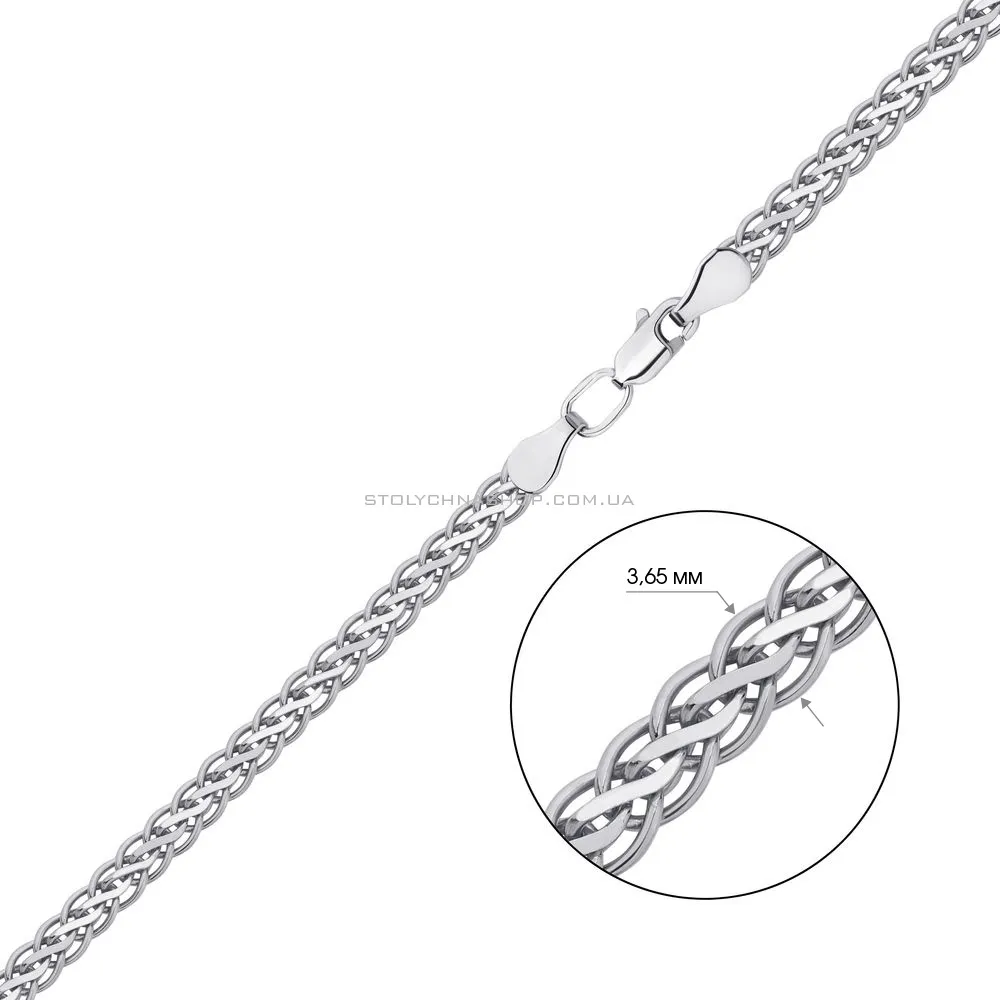 Серебряная цепочка плетения Спига плоская (арт. 0303612) - 2 - цена