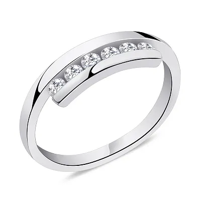 Серебряное кольцо с дорожкой из фианитов  (арт. 7501/5782)