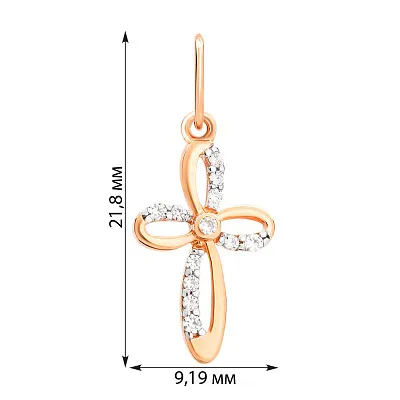 Золотая подвеска-крестик с фианитами (арт. 440411)