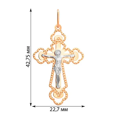 Золотий натільний хрестик з розп'яттям (арт. 510301рш)