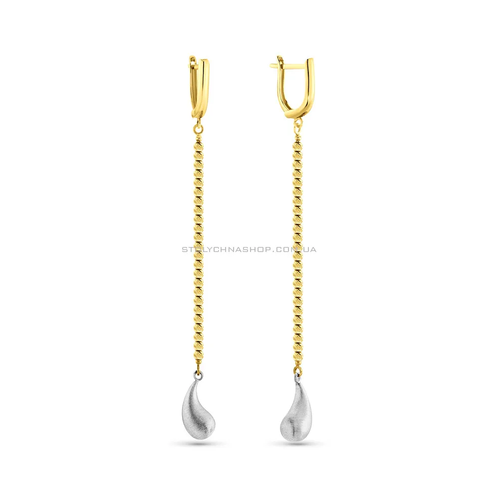 Золоті сережки з довгою підвіскою (арт. 105900ж) - цена