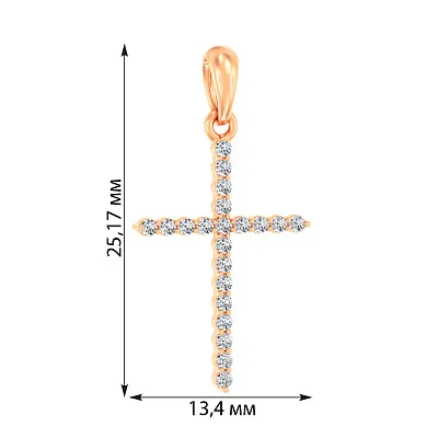 Золотий хрестик з діамантами  (арт. П011192015)
