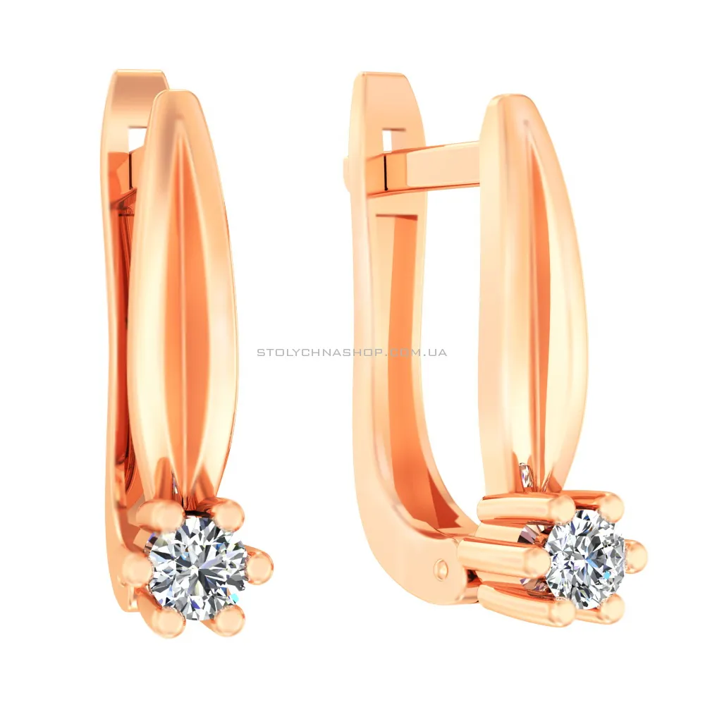 Золоті сережки з діамантами (арт. С011015010) - цена