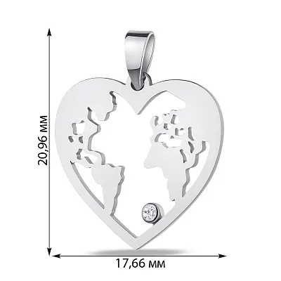 Підвіс срібний "Планета Земля" з фіанітом  (арт. 7503/3595)