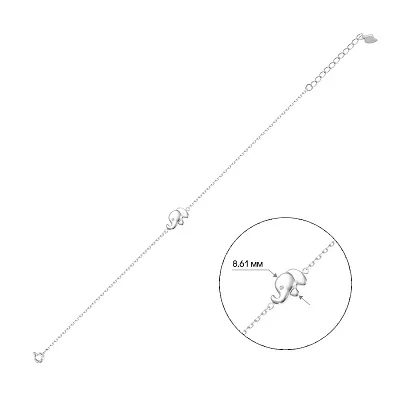 Срібний браслет «Слоник» (арт. 7509/2232)
