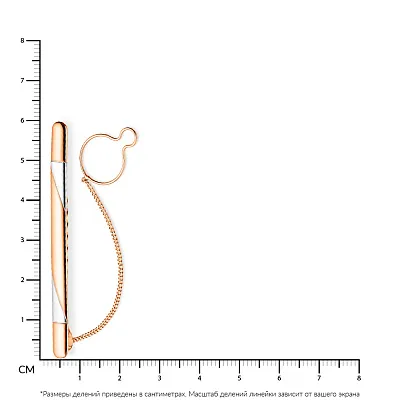 Золотой зажим для галстука с родированием (арт. 200057р)