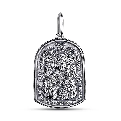 Срібна ладанка Божа Матір «Живоносне джерело» (арт. 7917/37801-ч)
