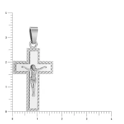 Хрестик з білого золота «Духовне народження» (арт. 501039б)