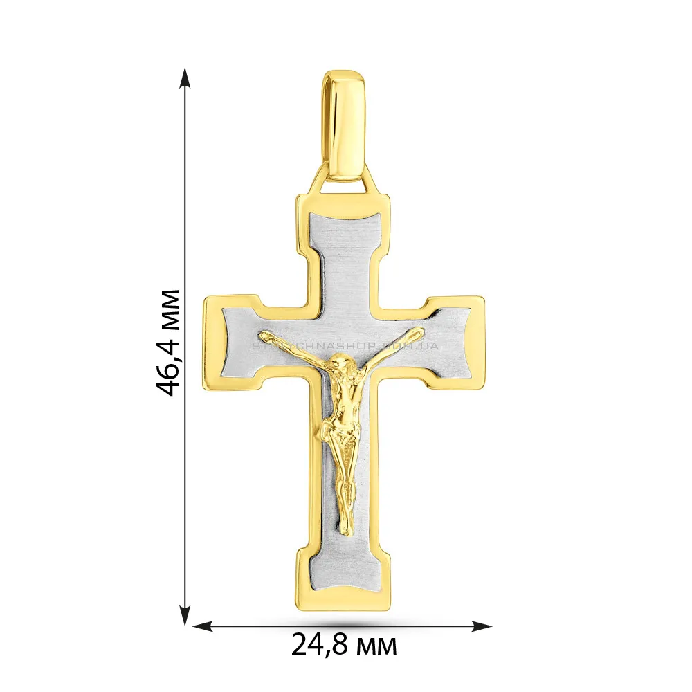 Золотий хрестик без каменів (арт. 501607жбм) - 2 - цена