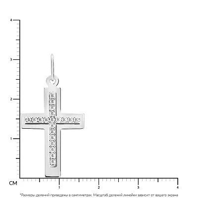 Подвеска-крестик с фианитами из белого золота (арт. 541900б)