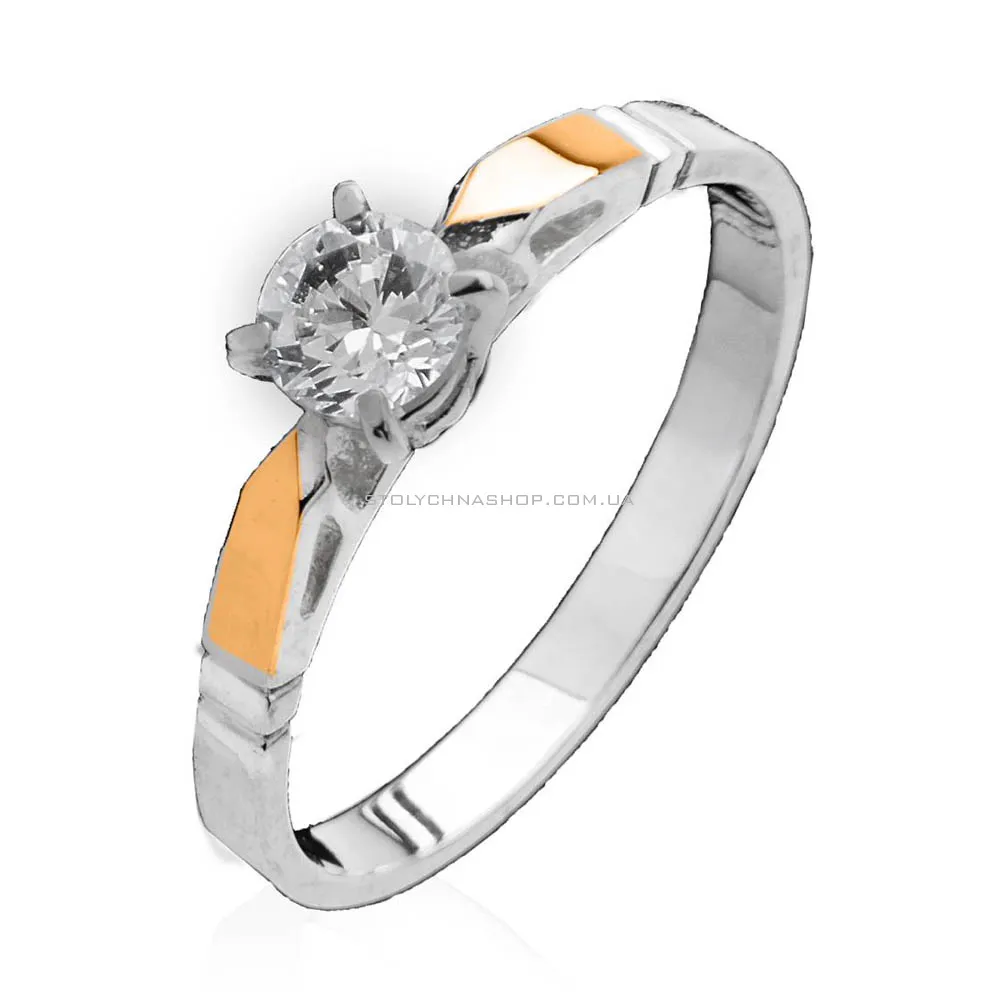 Серебряное кольцо с фианитом (арт. 7201/110кю) - цена