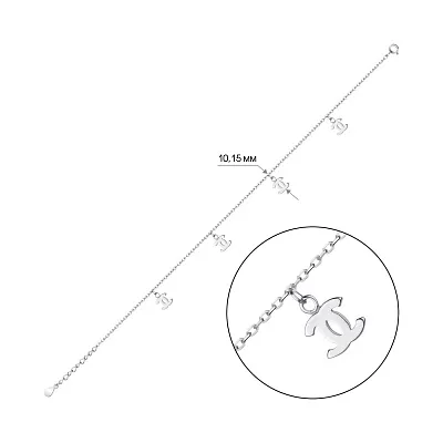 Браслет срібний на ногу з підвісками (арт. 7509/2466н)