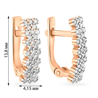 Золотые серьги с фианитами (арт. 110156)