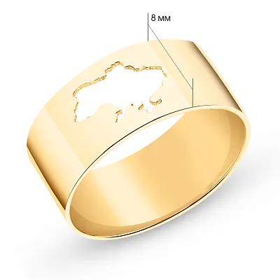Широкое кольцо &quot;Моя Украина&quot; из желтого золота (арт. 140957ж)