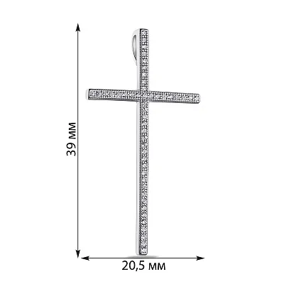 Срібний кулон Хрестик з фіанітами  (арт. 7503/332)