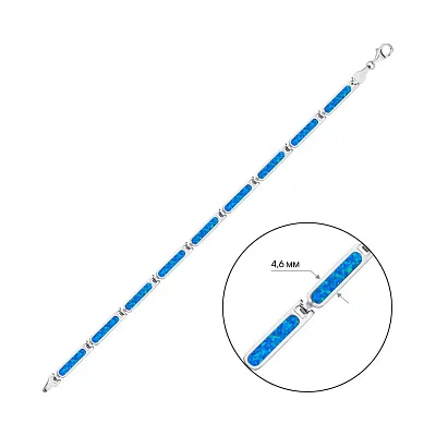 Серебряный браслет с опалом (арт. 7509/2744Пос)