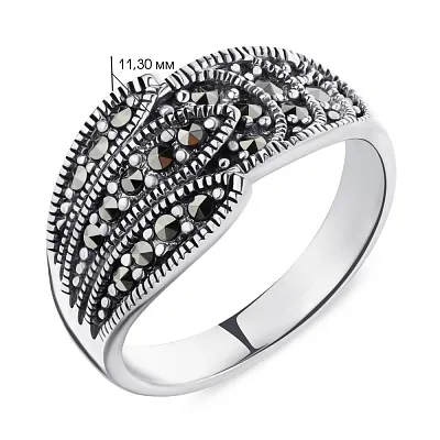 Серебряное кольцо с марказитами (арт. 7401/5056мрк)