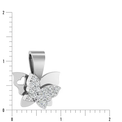 Золотая подвеска «Бабочка» с фианитами (арт. 440408б)