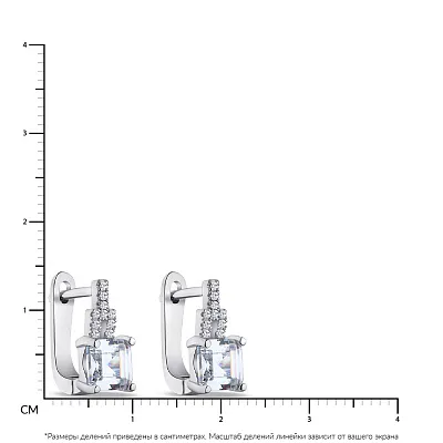 Сережки зі срібла з фіанітами різної форми  (арт. 7502/4760)