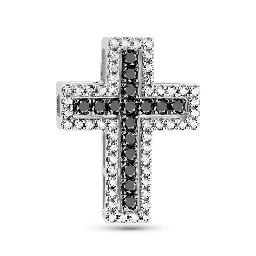 Хрестик трансформер з білого золота з діамантами (арт. 3109472202ч) - цена