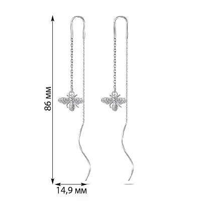 Срібні сережки-протяжки (арт. 7502/3807)