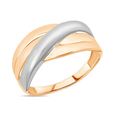 Золотое кольцо в комбинированном цвете металла (арт. 155041кб)