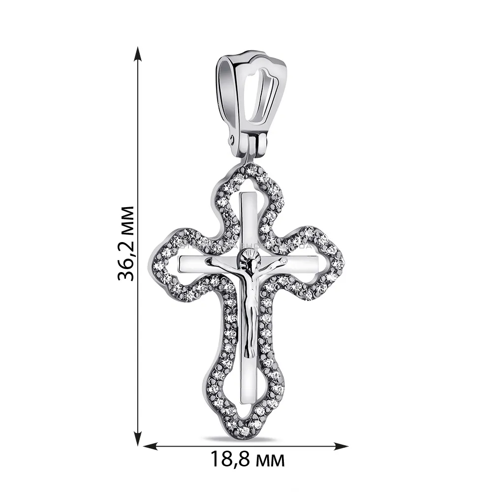 Хрестик зі срібла з розп'яттям (арт. 7504/2-0925.0.2) - 2 - цена