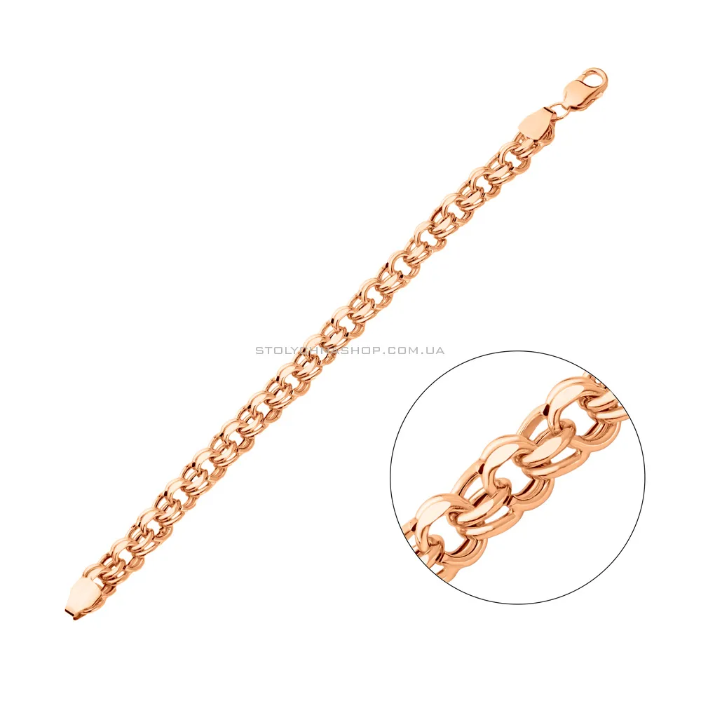 Золотой цепочный браслет на руку плетения Бисмарк  (арт. 310321)