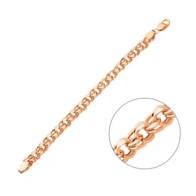 Золотий ланцюговий браслет на руку плетіння Бісмарк (арт. 310321)