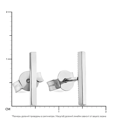 Сережки-пусети з білого золота «Лінії» (арт. 107829б)