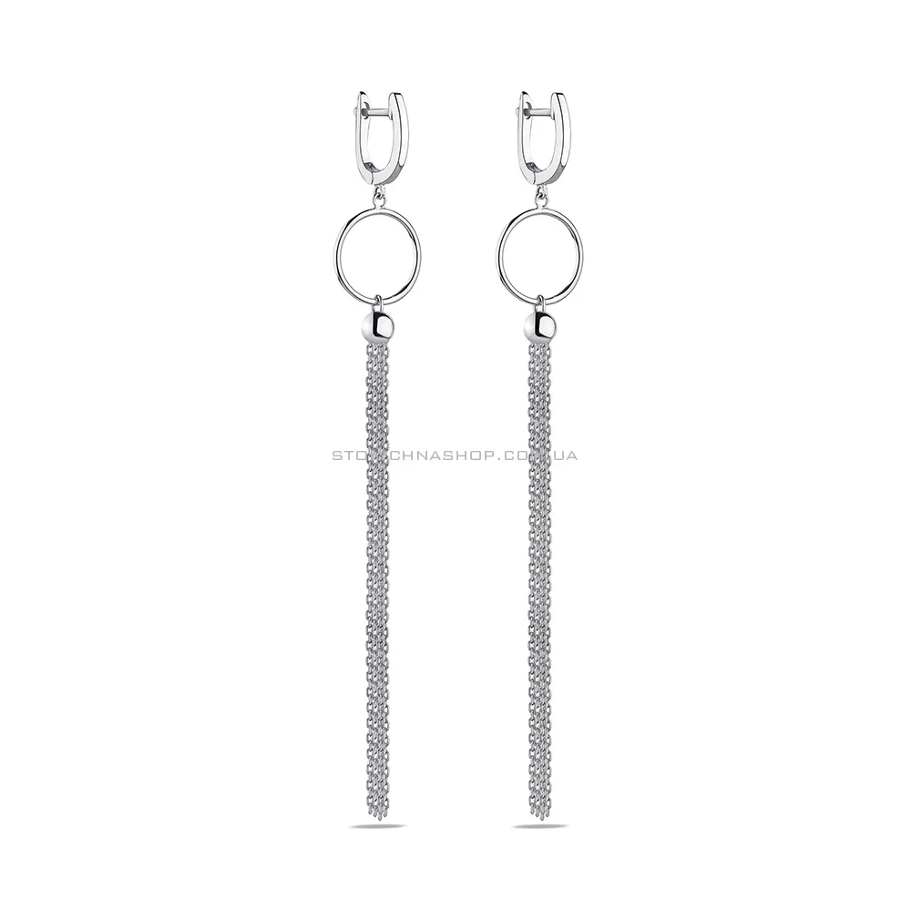 Довгі срібні сережки з підвіскою Trendy Style  (арт. 7502/4609)