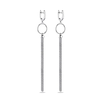 Довгі срібні сережки з підвіскою Trendy Style  (арт. 7502/4609)