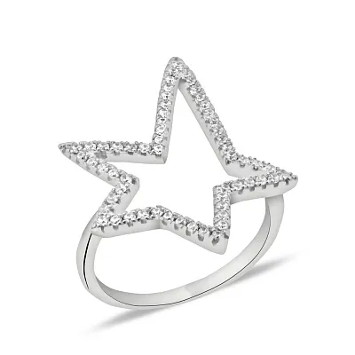 Серебряное кольцо "Звезда" с фианитами (арт. 05012490)