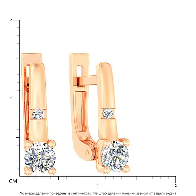Золотые серьги с фианитами (арт. 111105)