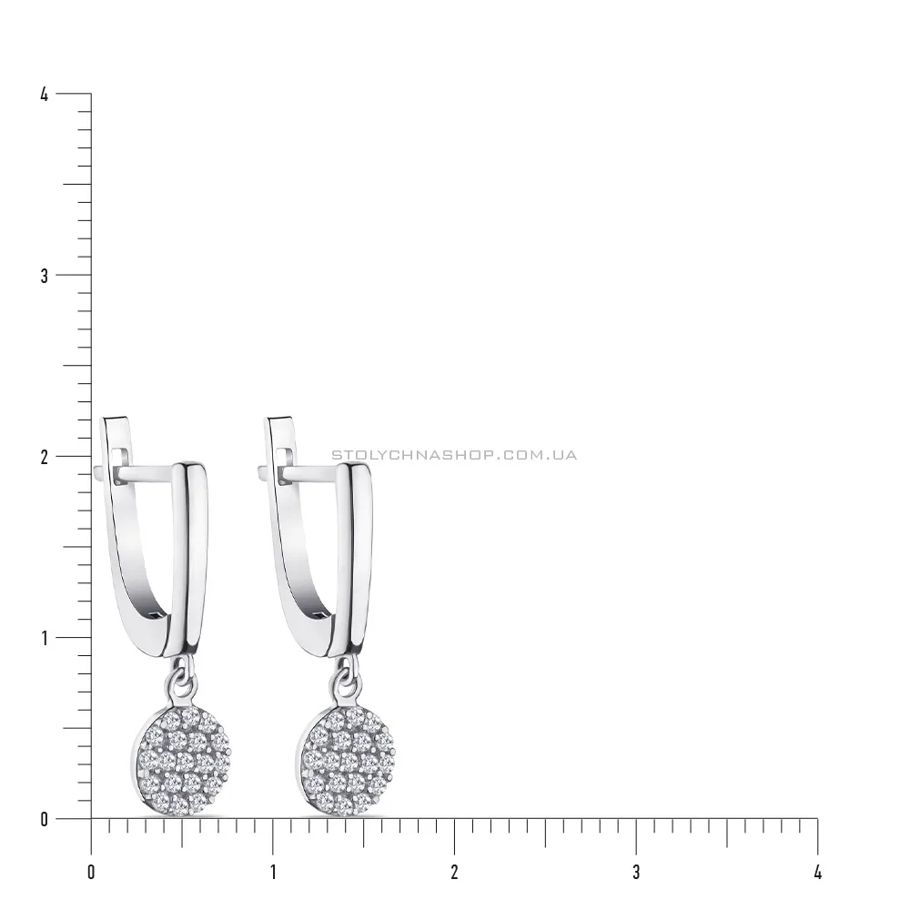 Срібні сережки-підвіски з білими фіанітами (арт. 7502/4153)
