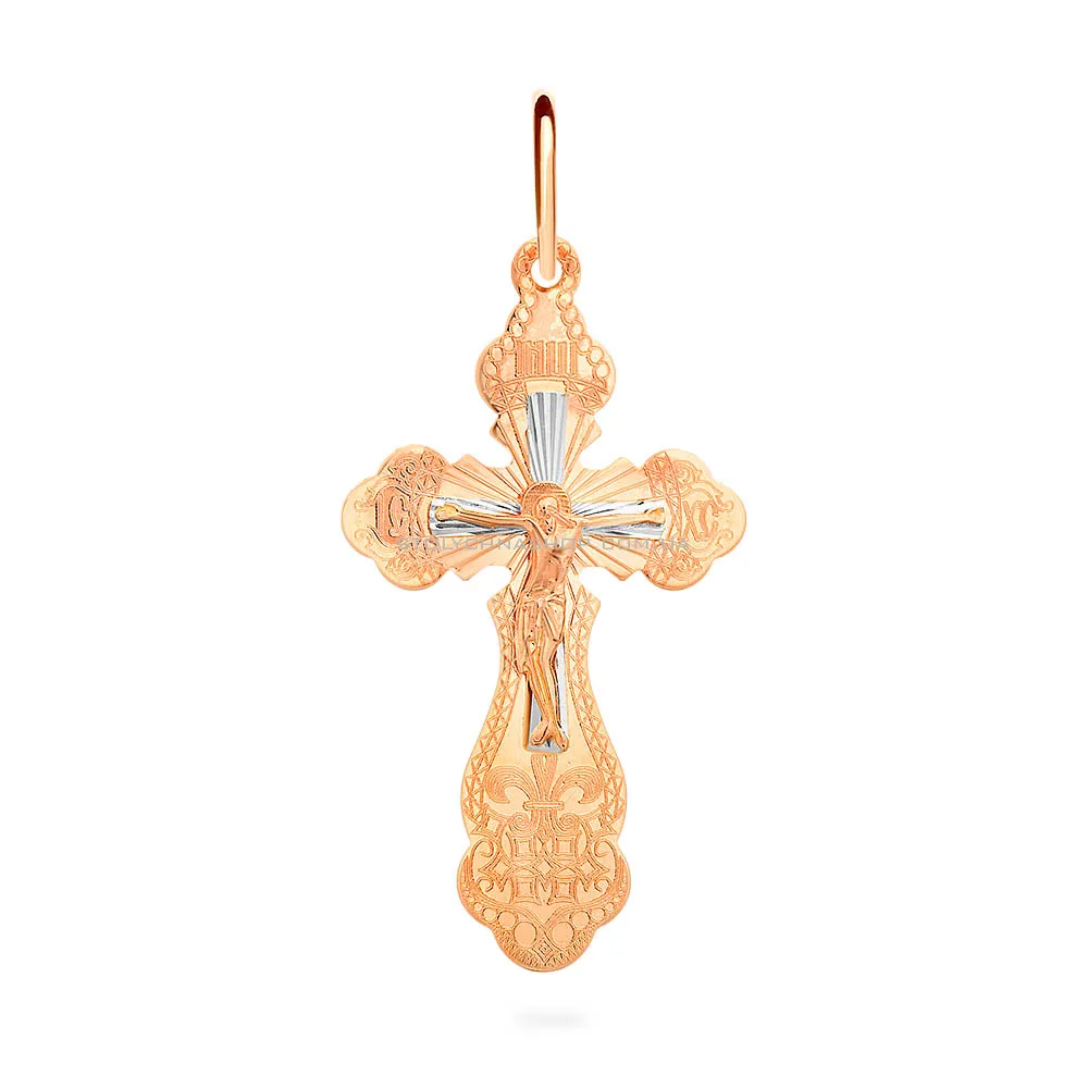 Золотой крестик с распятием «Кружево Творца» (арт. 524801р)