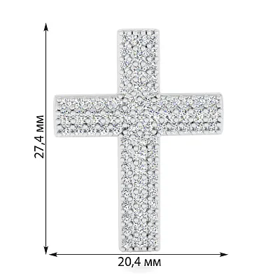 Крестик из золота с бриллиантами  (арт. П011625106б)