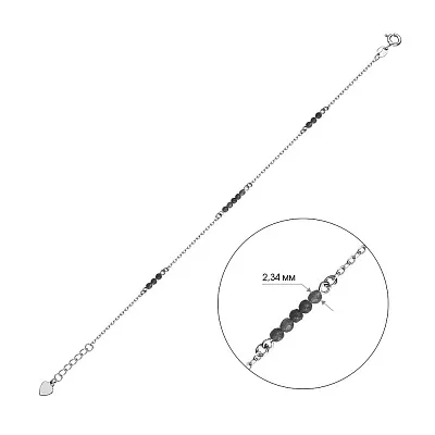 Срібний браслет з оніксом (арт. 7509/1662о)