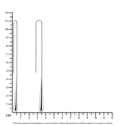 Серьги-протяжки из белого золота (арт. 105033б)