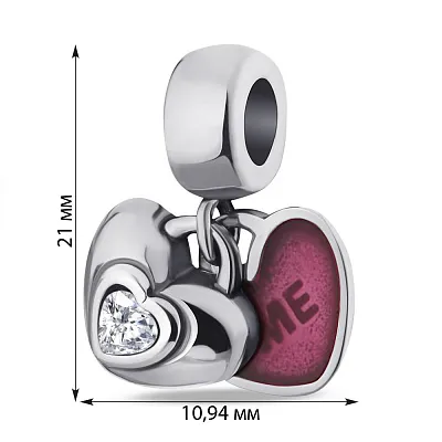 Шарм зі срібла з емаллю та фіанітом (арт. 7903/3284ер)